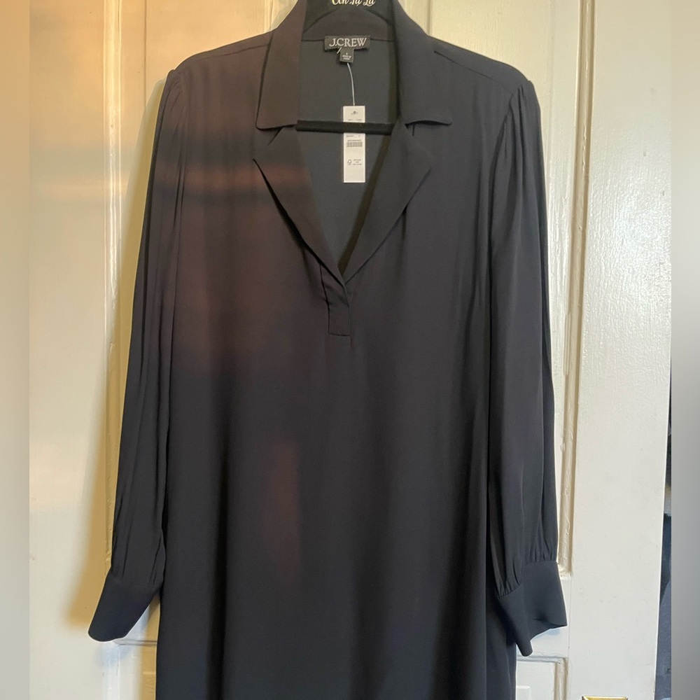 J. Crew NWT Classic Black Shirt Dress